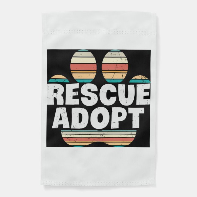 Retro Adopt Don't Shop Garden Flag  (Front)