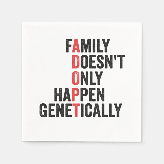 Retro Adoption Family Doesn't Only Happen Genetics Napkins (Front)