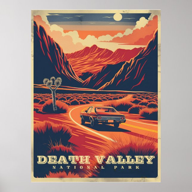 Retro Adventure in Death Valley (National Park) Poster (Front)