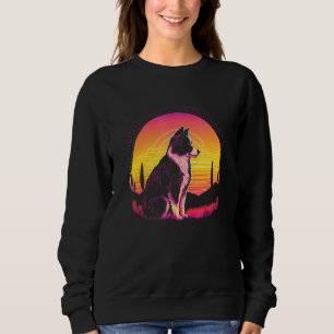 Retro Aesthetic Border Collie dog Sweatshirt