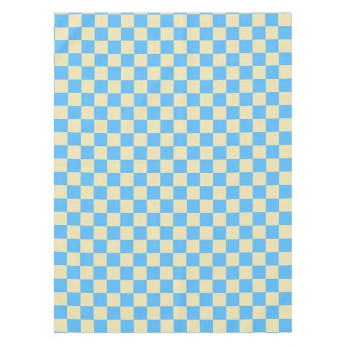 Retro Aesthetic Checkerboard Pattern Blue White  Tablecloth