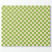 Retro Aesthetic Checkerboard Pattern Green White Wrapping Paper (Flat)