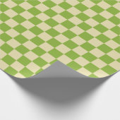 Retro Aesthetic Checkerboard Pattern Green White Wrapping Paper (Corner)