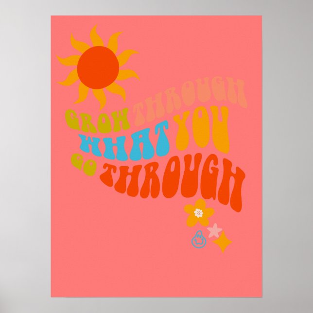 Retro Aesthetic Word Art for Girls, Tweens, Teens Poster (Front)