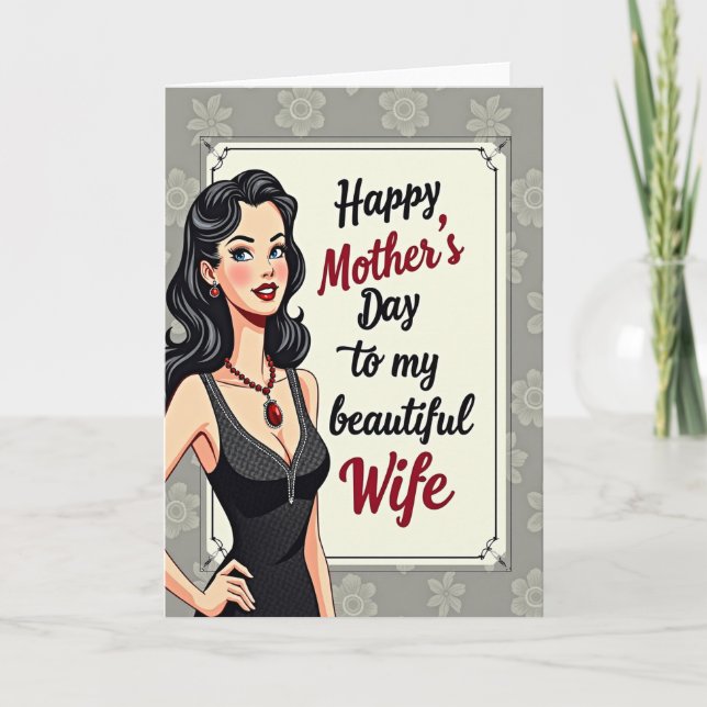 Retro Affection Mothers Day Card (Front)