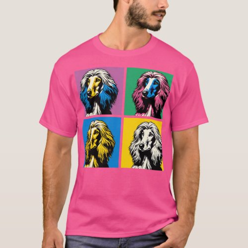 Retro Afghan Hound Art Cute Puppy T_Shirt