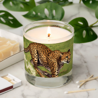 Retro Africa Cheetah Scenic Scented Candle