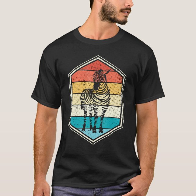 Retro Africa Safari Zoo Animal Zebra T-Shirt (Front)