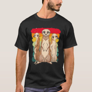 Retro Africa Zoo Animal Cute Meerkat T-Shirt