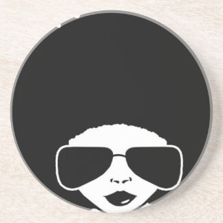 retro Afro girl Drink Coaster