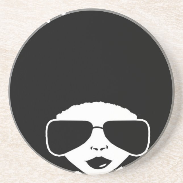 retro Afro girl Drink Coaster (Front)