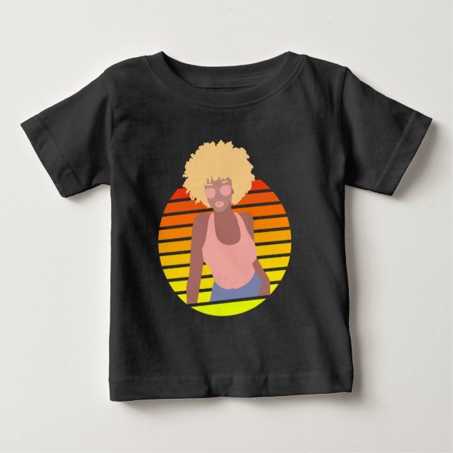 RETRO AFRO QUEEN - AFRO AMERICAN QUEEN BABY T-Shirt (Front)