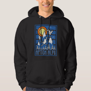 Retro Afton Alps Ski Sunset Hoodie
