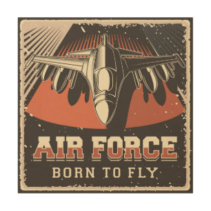 Retro Air Force Wood Wall Art