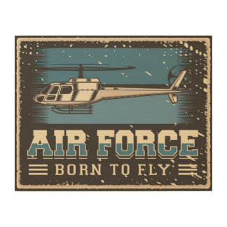 Retro Air Force Wood Wall Art
