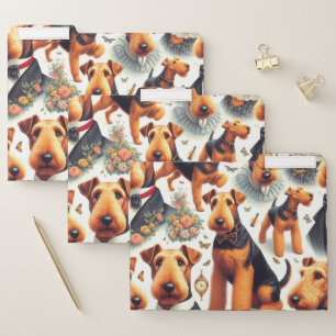 Retro Airedale Terrier Seamless File Folder