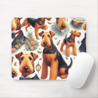 Retro Airedale Terrier Seamless