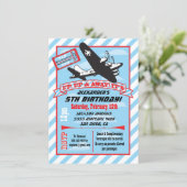 Retro Airplane Birthday Party Invitations (Standing Front)