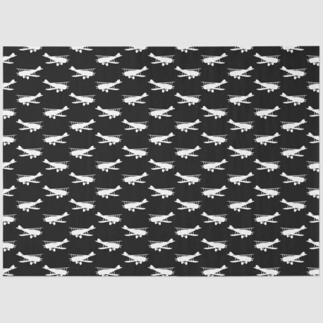 Retro Airplane Design Antique Plane Art Aviation Tissue Paper (Front)