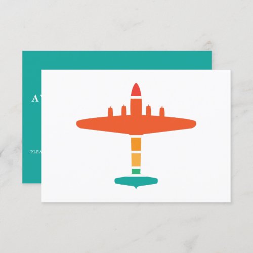 retro airplane invitation