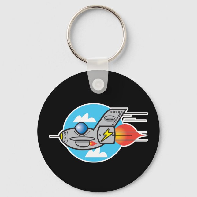 retro airplane jet keychain (Front)