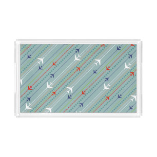 Retro Airplane Pattern Acrylic Tray