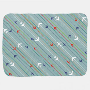 Retro Airplane Pattern Baby Blanket