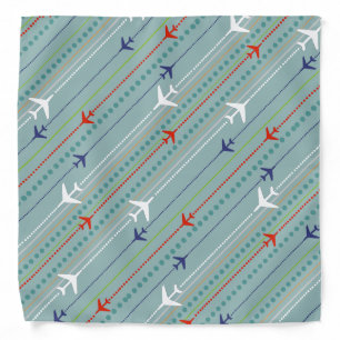 Retro Airplane Pattern Bandana