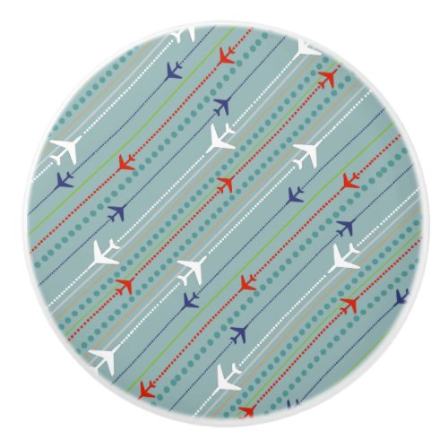 Retro Airplane Pattern Ceramic Knob