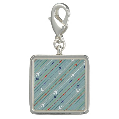 Retro Airplane Pattern Charm