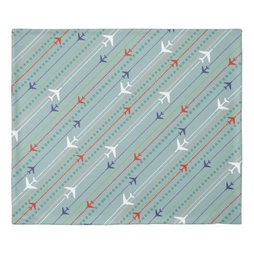 Retro Airplane Pattern Duvet Cover