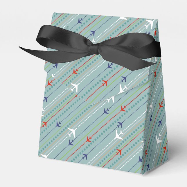 Retro Airplane Pattern Favor Box (Front Side)