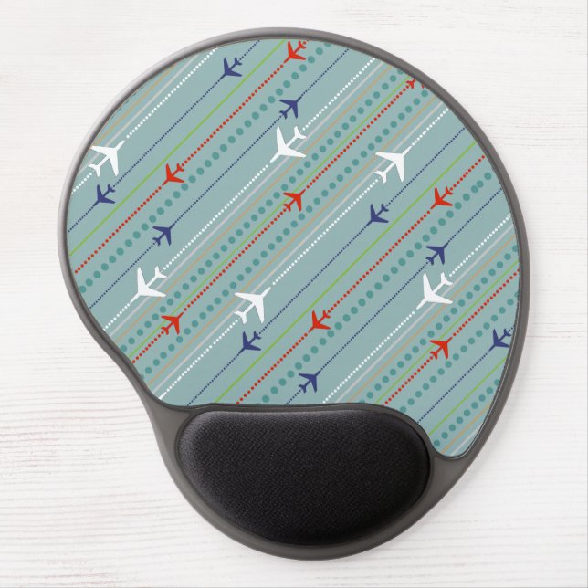 Retro Airplane Pattern Gel Mousepad (Front)