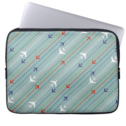 Retro Airplane Pattern Laptop Sleeve