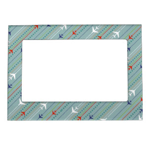 Retro Airplane Pattern Magnetic Frame