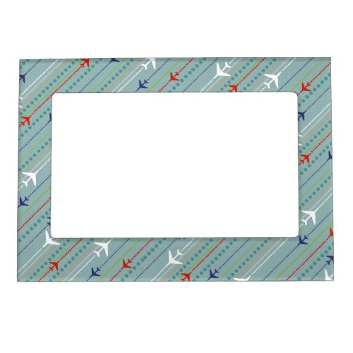 Retro Airplane Pattern Magnetic Frame