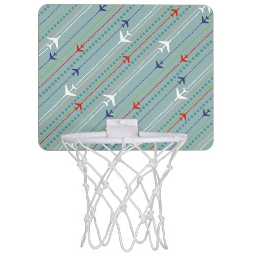Retro Airplane Pattern Mini Basketball Hoop