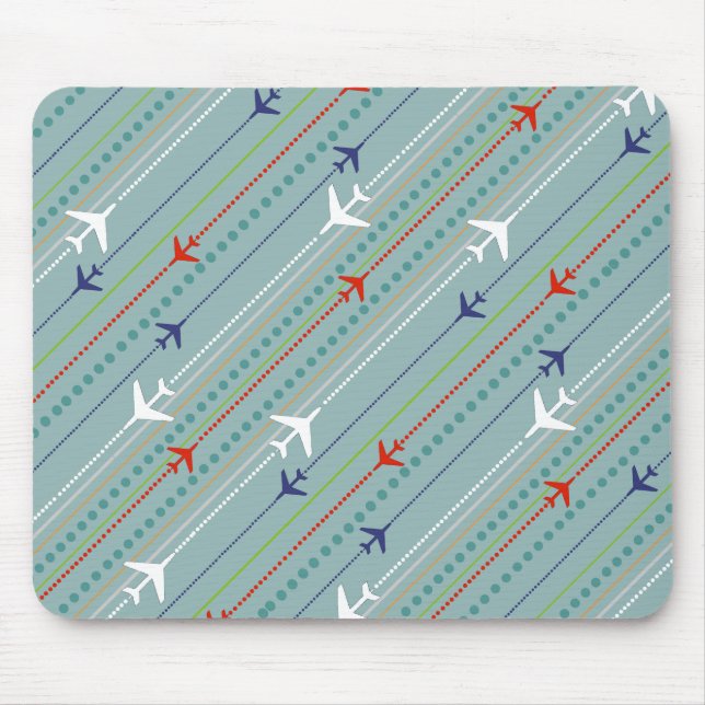 Retro Airplane Pattern Mousepad (Front)