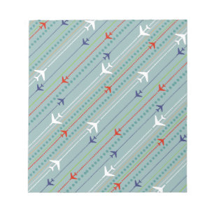 Retro Airplane Pattern Notepad