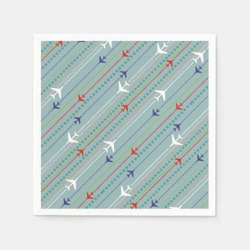 Retro Airplane Pattern Paper Napkins