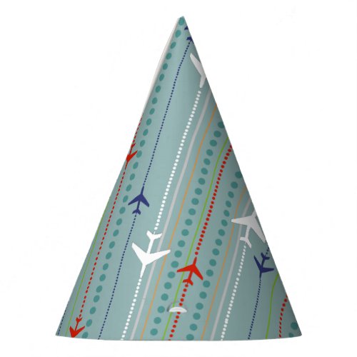 Retro Airplane Pattern Party Hat