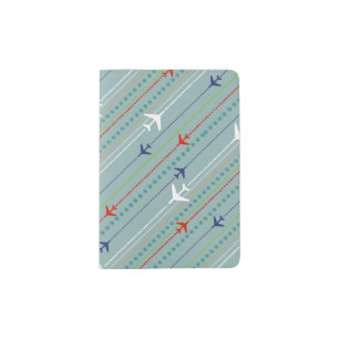 Retro Airplane Pattern Passport Cover