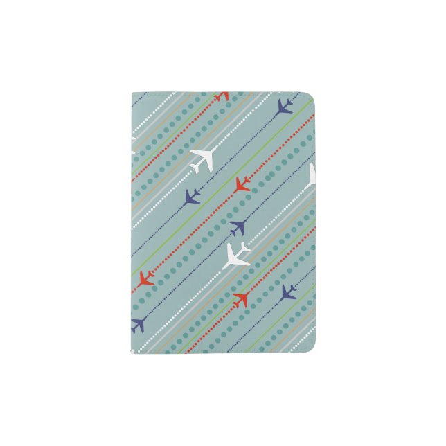 Retro Airplane Pattern Passport Cover (Front)