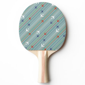 Retro Airplane Pattern Ping Pong Paddle