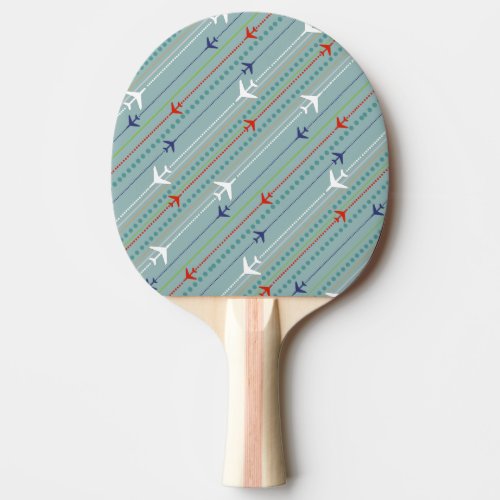 Retro Airplane Pattern Ping Pong Paddle