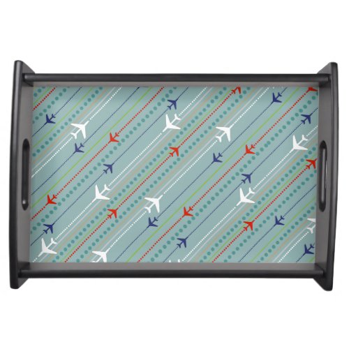 Retro Airplane Pattern Serving Tray