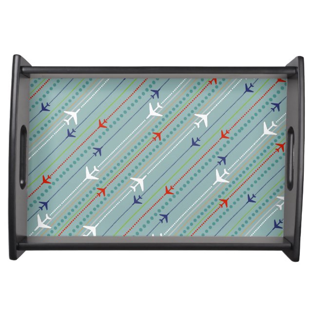 Retro Airplane Pattern Serving Tray (Front)
