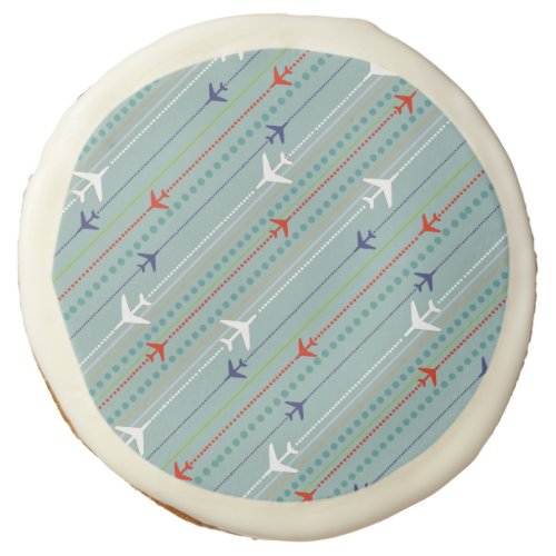 Retro Airplane Pattern Sugar Cookies