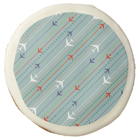 Retro Airplane Pattern Sugar Cookies (Front)