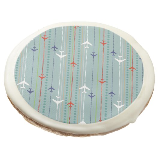 Retro Airplane Pattern Sugar Cookies (Angled)